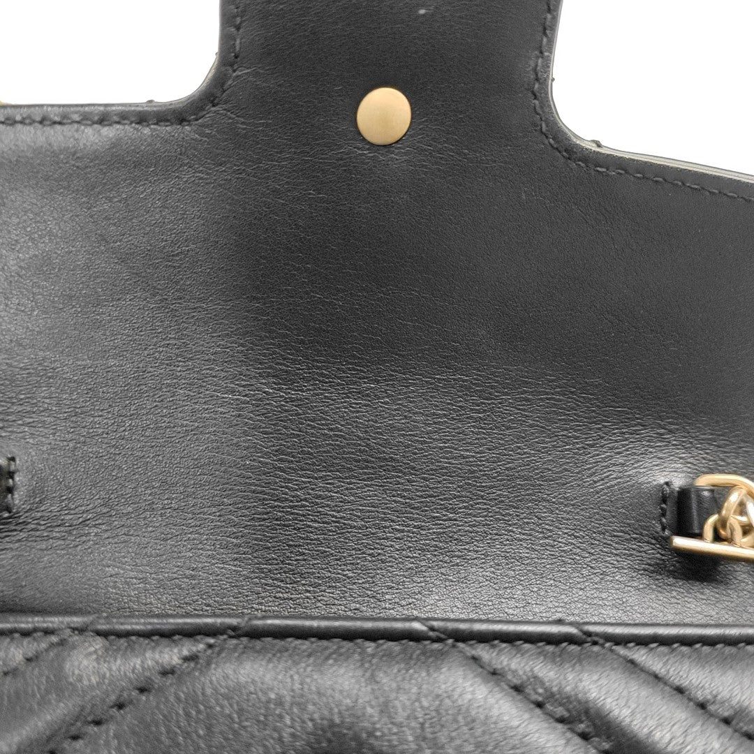 GG Marmont Mini Quilted Calfskin Black