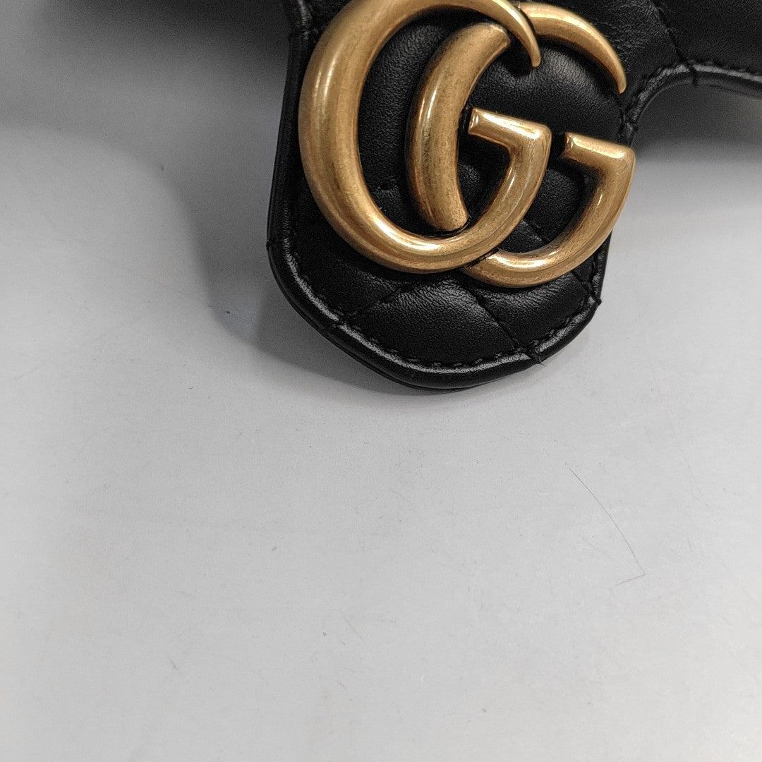 GG Marmont Mini Quilted Calfskin Black