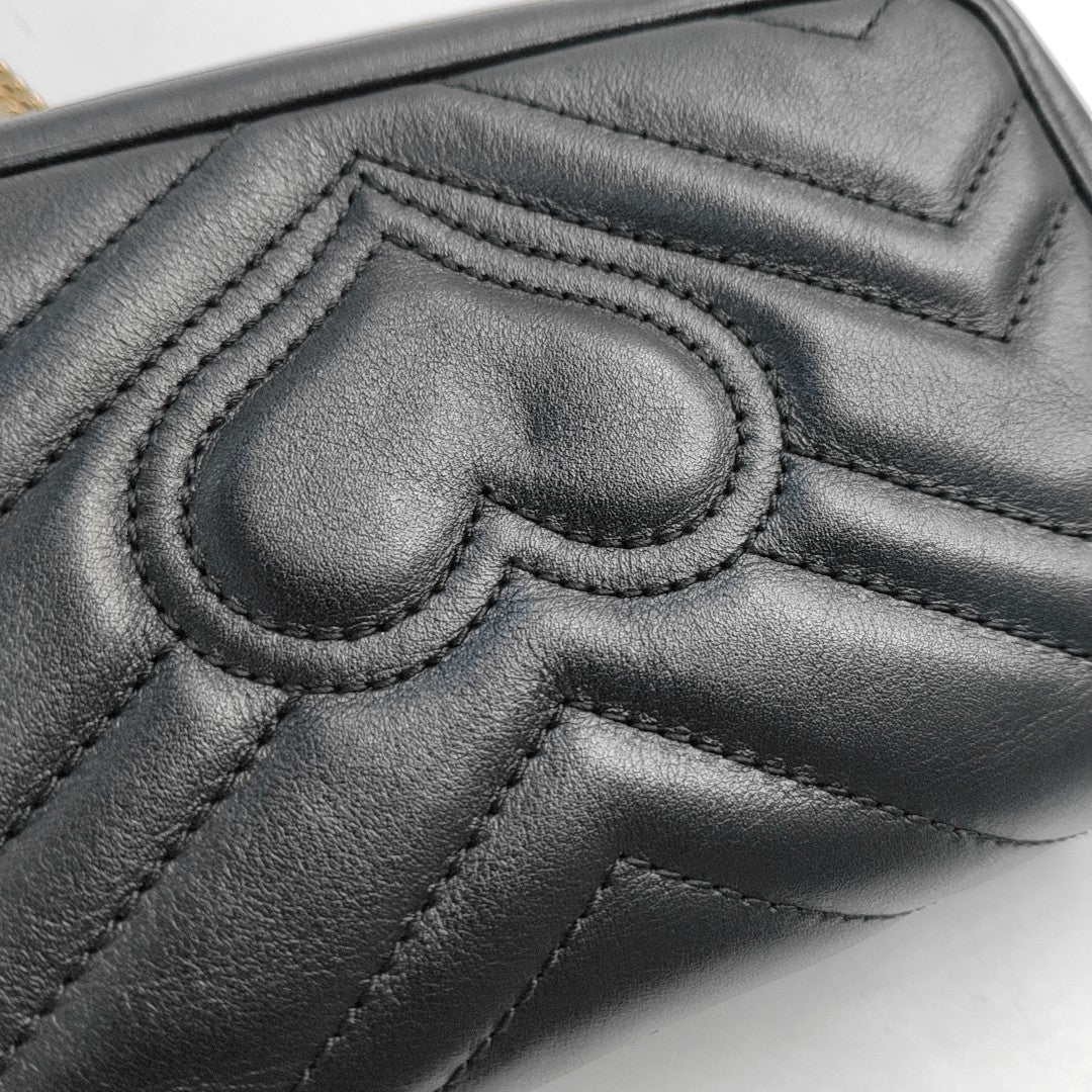 GG Marmont Mini Quilted Calfskin Black