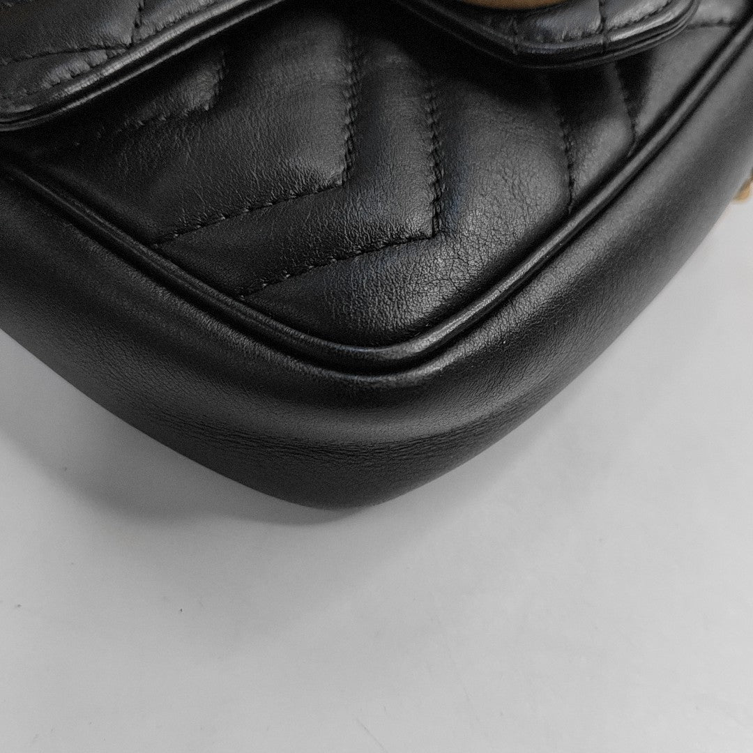 GG Marmont Mini Quilted Calfskin Black