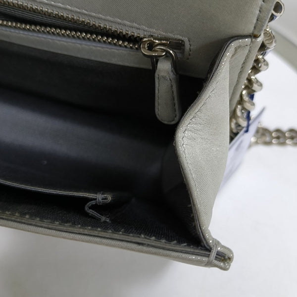 Diorama Small Cannage Calfskin Silver
