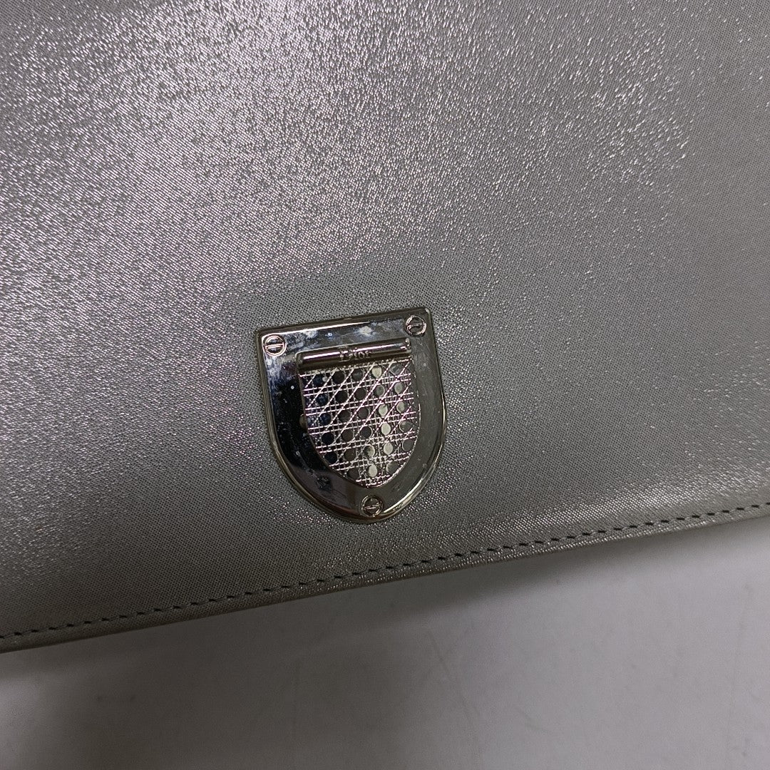 Diorama Small Cannage Calfskin Silver