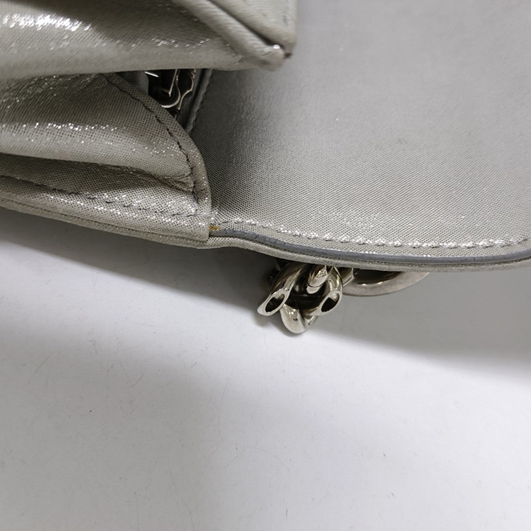 Diorama Small Cannage Calfskin Silver