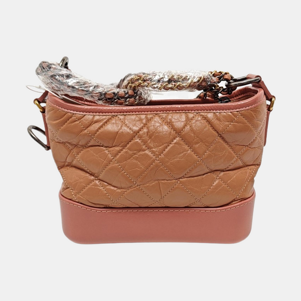 Authenticated pre-owned  Gabrielle Small Quilted Calfskin Beige - Crossbody Bag at Looply
