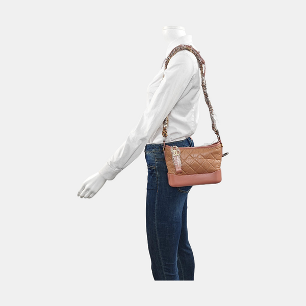 Authenticated pre-owned  Gabrielle Small Quilted Calfskin Beige - Crossbody Bag at Looply