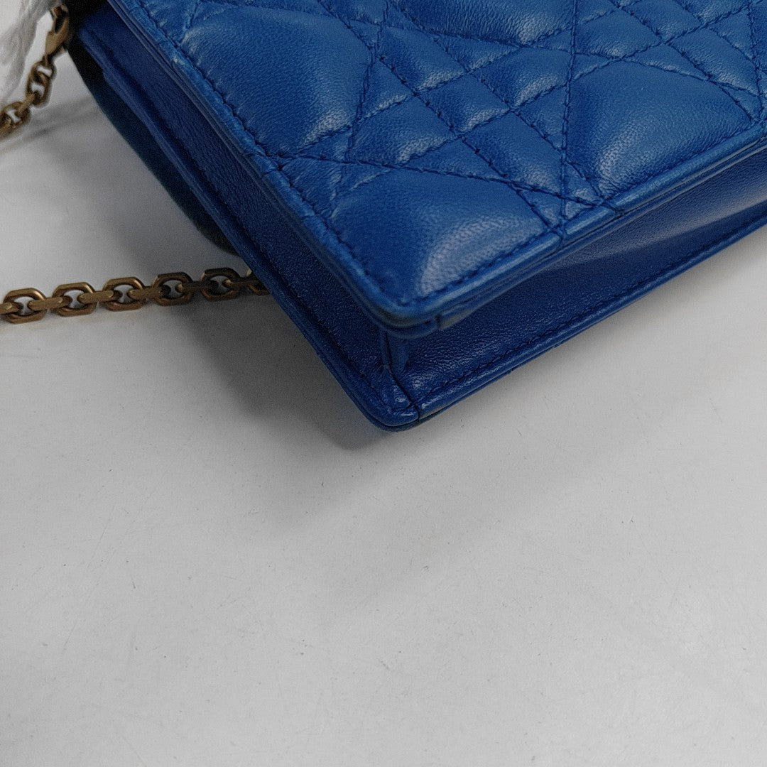Dioraddict Cannage Lambskin Blue