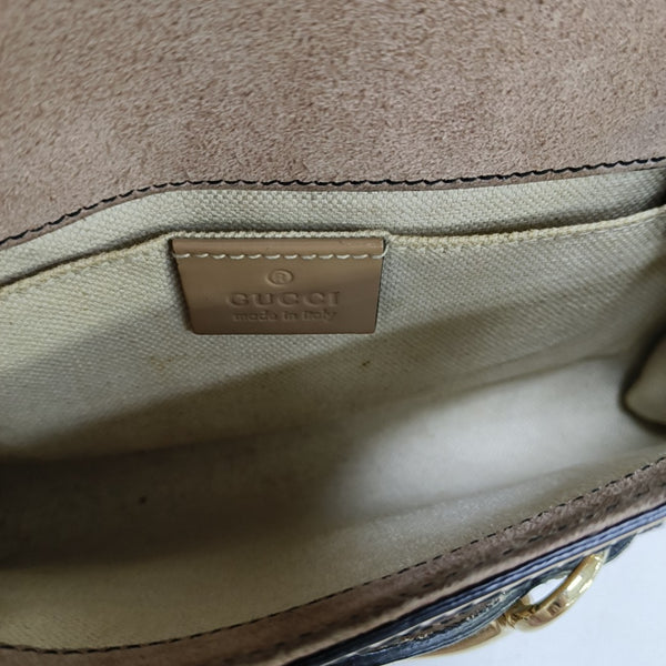 Emily Chain Small Patent Leather Brown