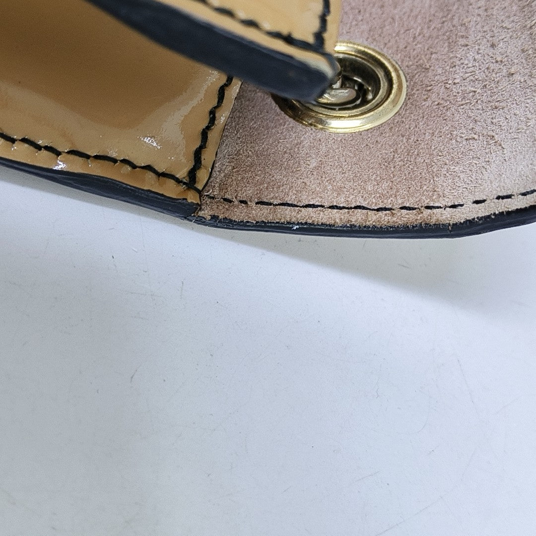 Emily Chain Small Patent Leather Brown