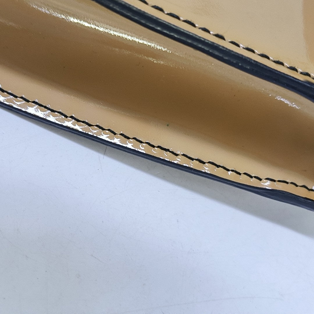 Emily Chain Small Patent Leather Brown
