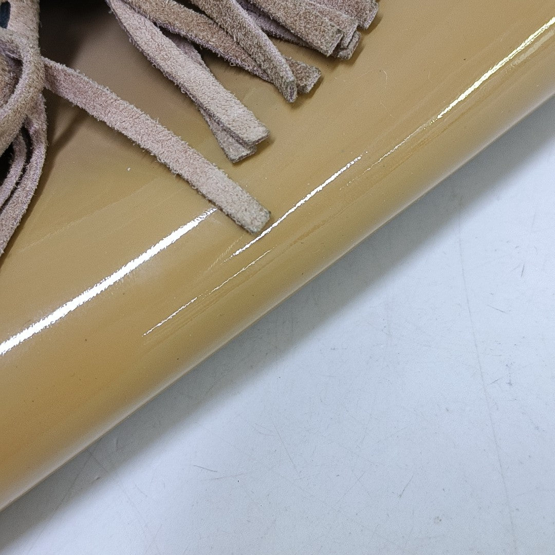Emily Chain Small Patent Leather Brown