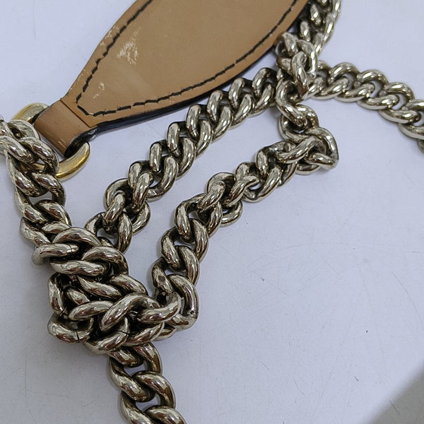 Emily Chain Small Patent Leather Brown