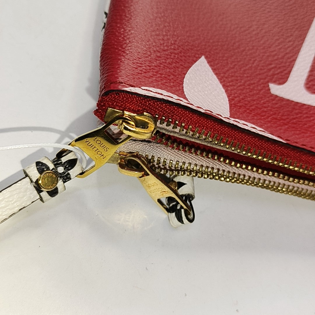 DOUBLE ZIP Monogram Coated Canvas Red