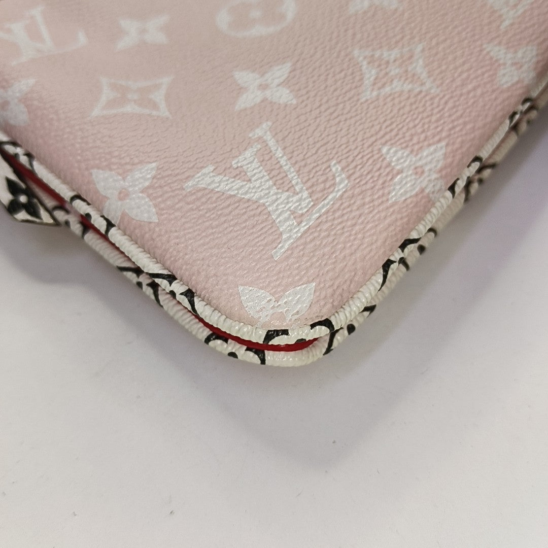 DOUBLE ZIP Monogram Coated Canvas Red