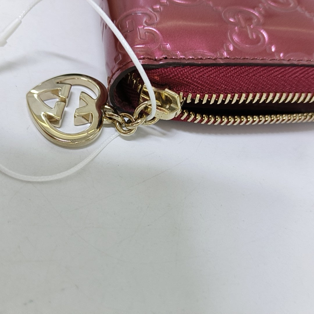 Signature Monogram Calfskin Red Wallet