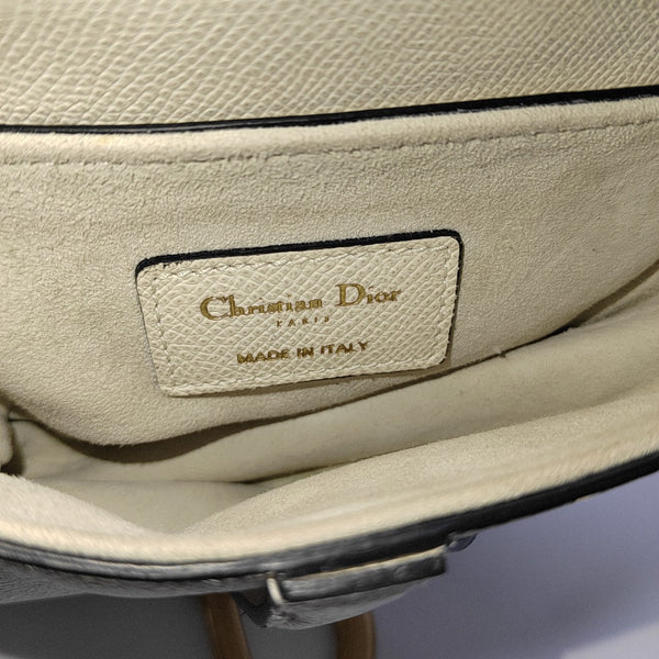 Authenticated pre-owned  Saddle Mini Calfskin White - Top Handle Bag at Looply