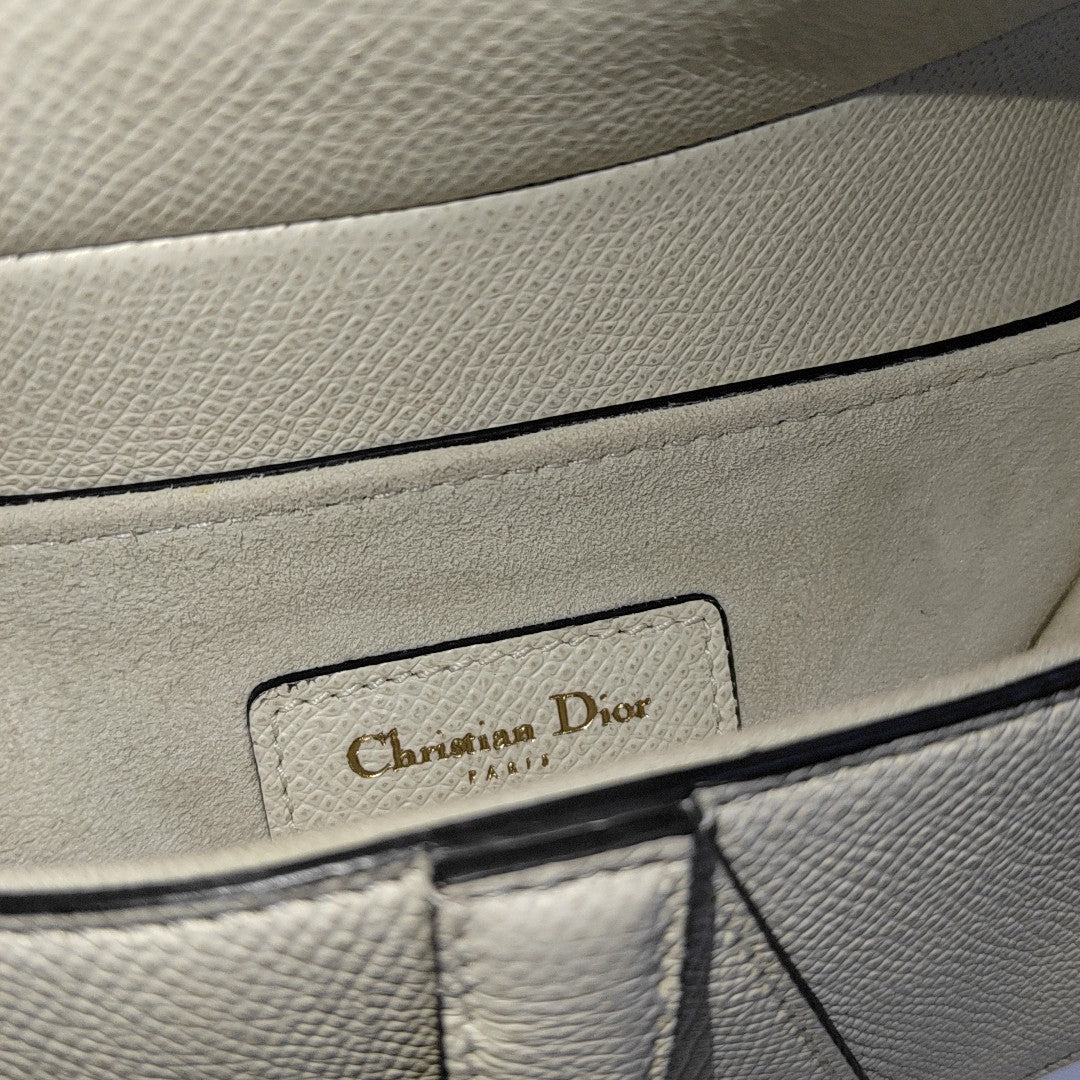 Authenticated pre-owned  Saddle Mini Calfskin White - Top Handle Bag at Looply