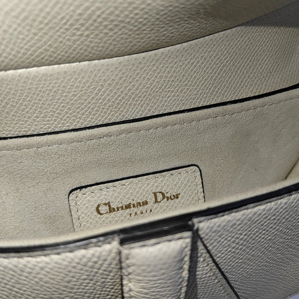 Authenticated pre-owned  Saddle Mini Calfskin White - Top Handle Bag at Looply
