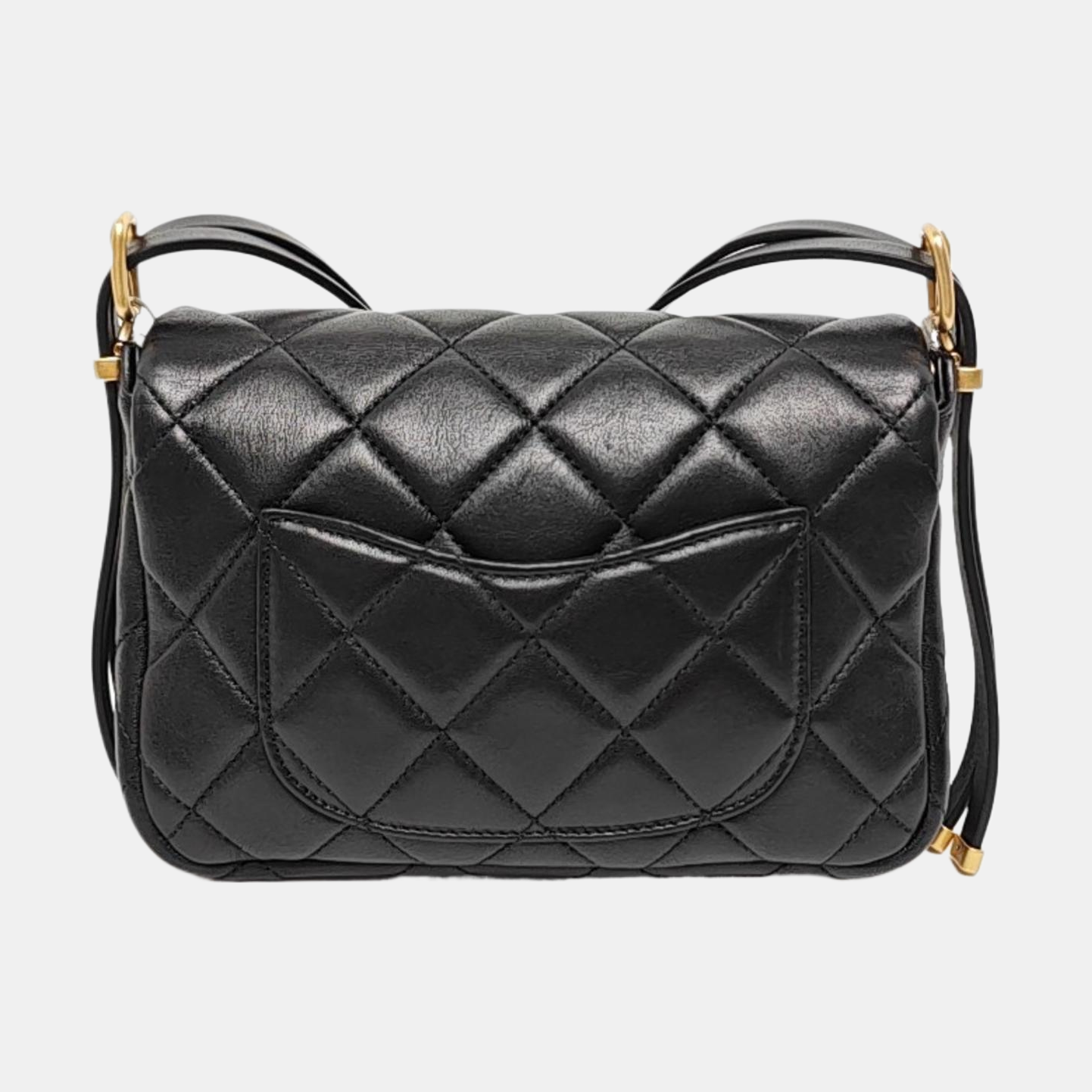 Authenticated pre-owned  Classic Flap Quilted Lambskin Black - Crossbody Bag at Looply