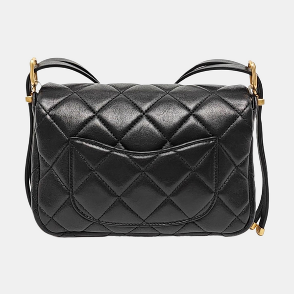 Authenticated pre-owned  Classic Flap Quilted Lambskin Black - Crossbody Bag at Looply