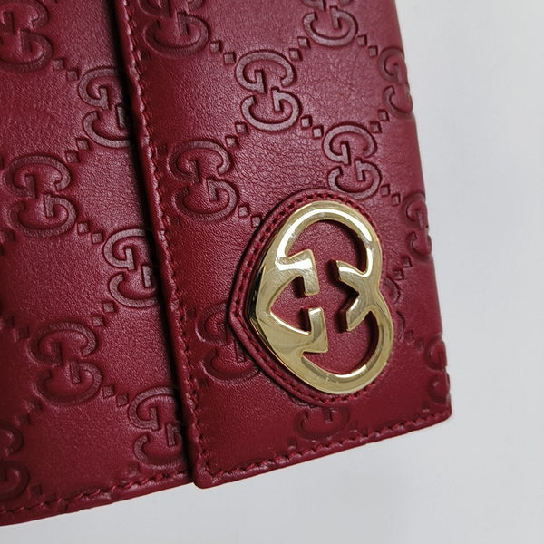 Lovely Monogram Calfskin Red Wallet