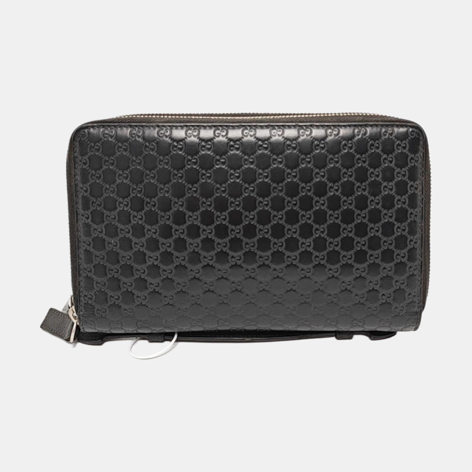 Authenticated pre-owned  Microguccissima Monogram Calfskin Black - Clutch at Looply