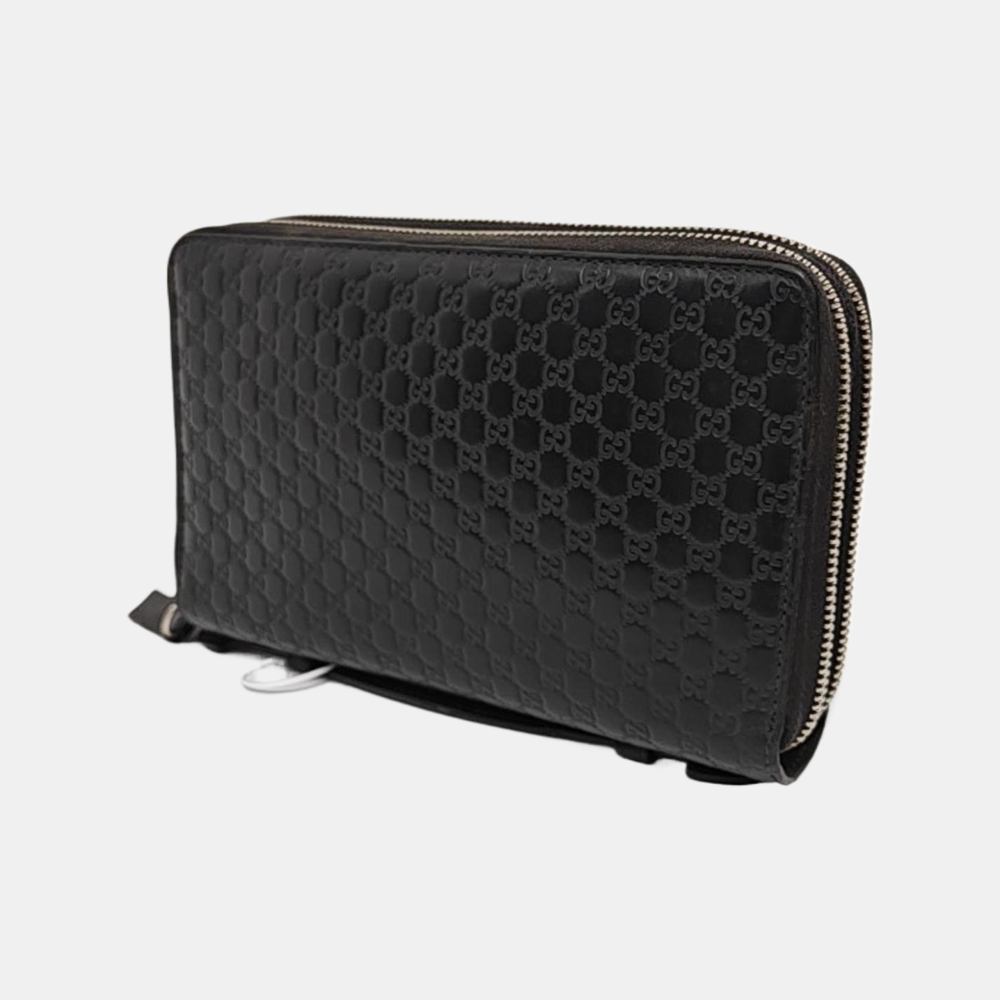 Authenticated pre-owned  Microguccissima Monogram Calfskin Black - Clutch at Looply