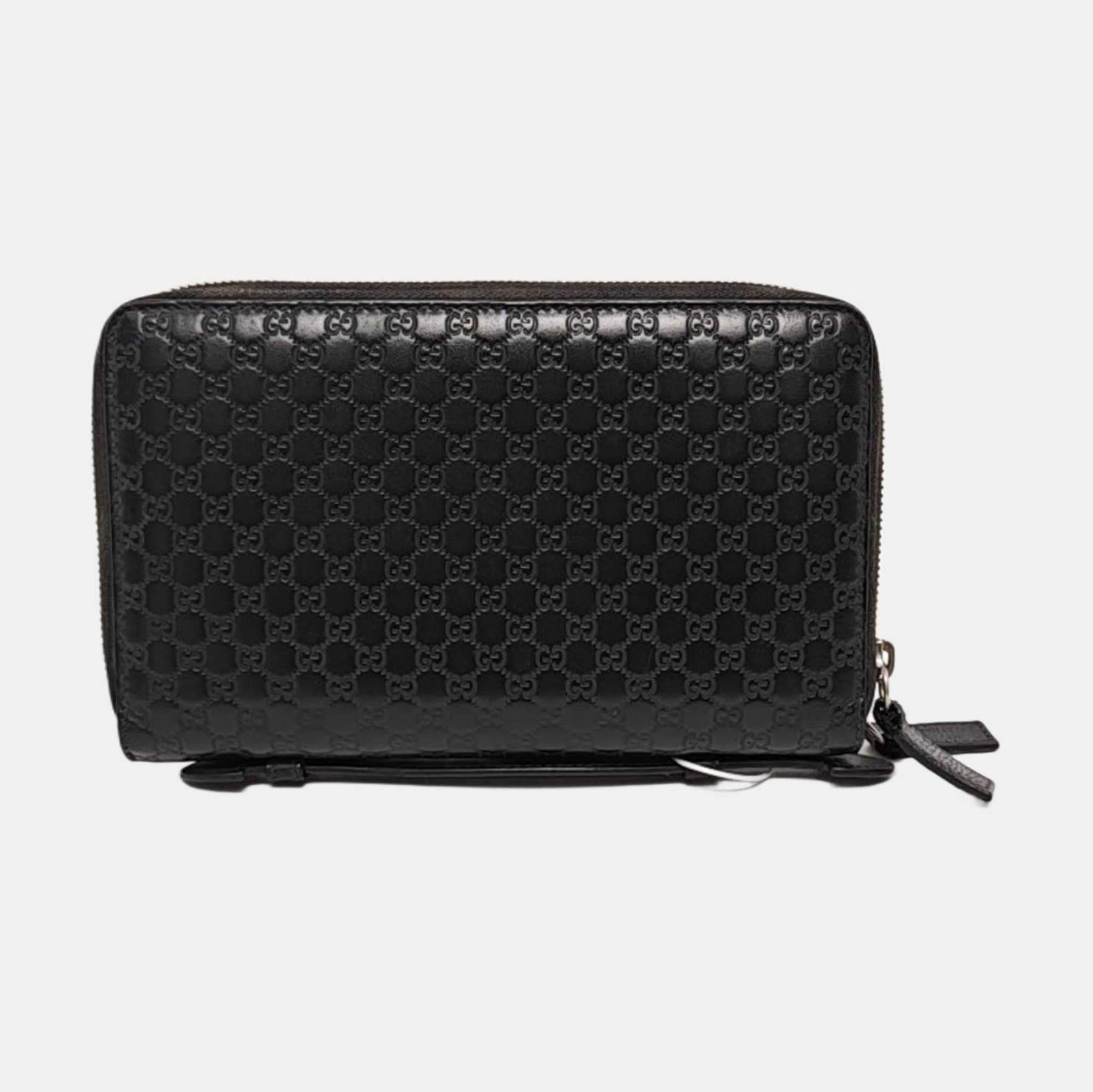 Authenticated pre-owned  Microguccissima Monogram Calfskin Black - Clutch at Looply