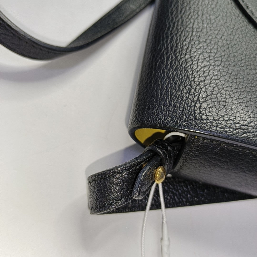 Square Stone Calfskin Black