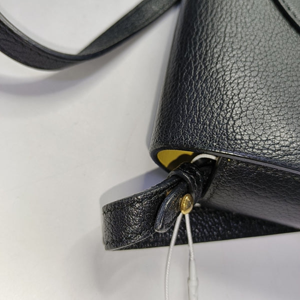 Square Stone Calfskin Black