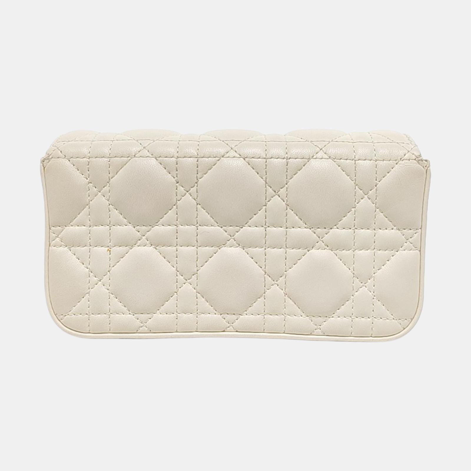 Authenticated pre-owned  Lady Dior Lambskin White - Shoulder Bag at Looply