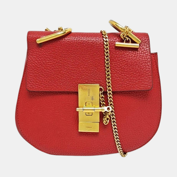 Authenticated pre-owned  Drew Mini Calfskin Red - Handbags at Looply
