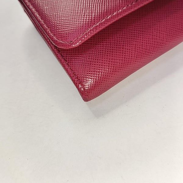 Fiocco Bow Calfskin Pink Wallet