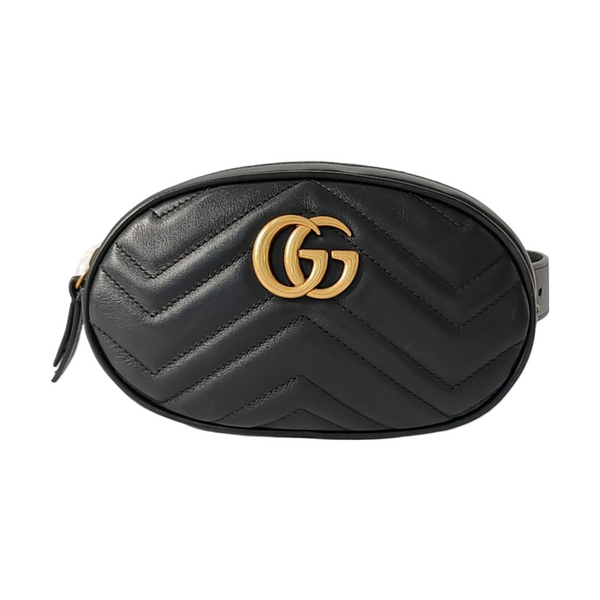 Authenticated pre-owned  GG Marmont Calfskin Black - Belt Bag at Looply