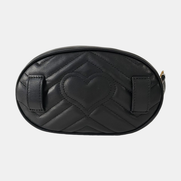 Authenticated pre-owned  GG Marmont Calfskin Black - Belt Bag at Looply