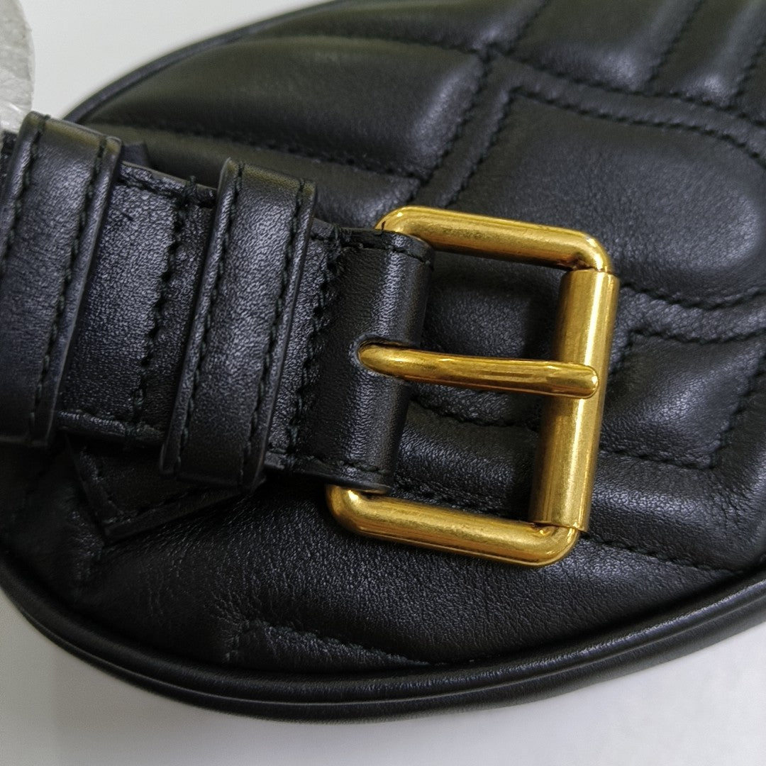 Authenticated pre-owned  GG Marmont Calfskin Black - Belt Bag at Looply