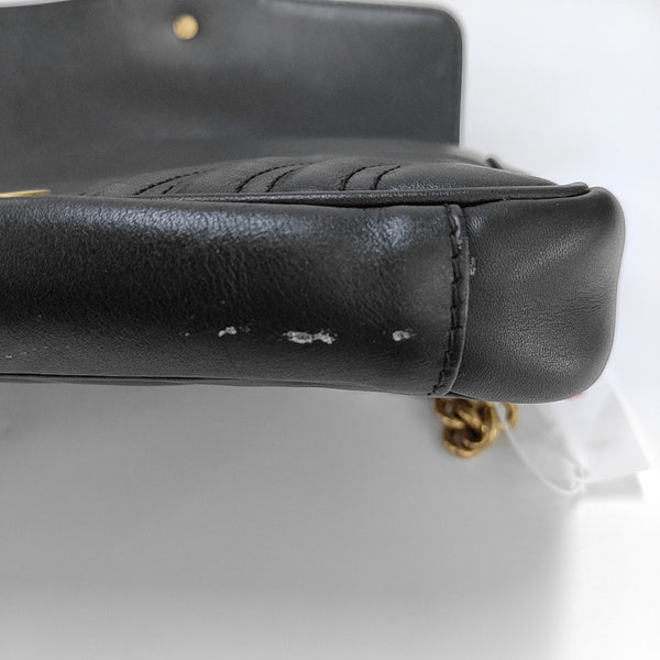 GG Marmont Small Quilted Calfskin Black