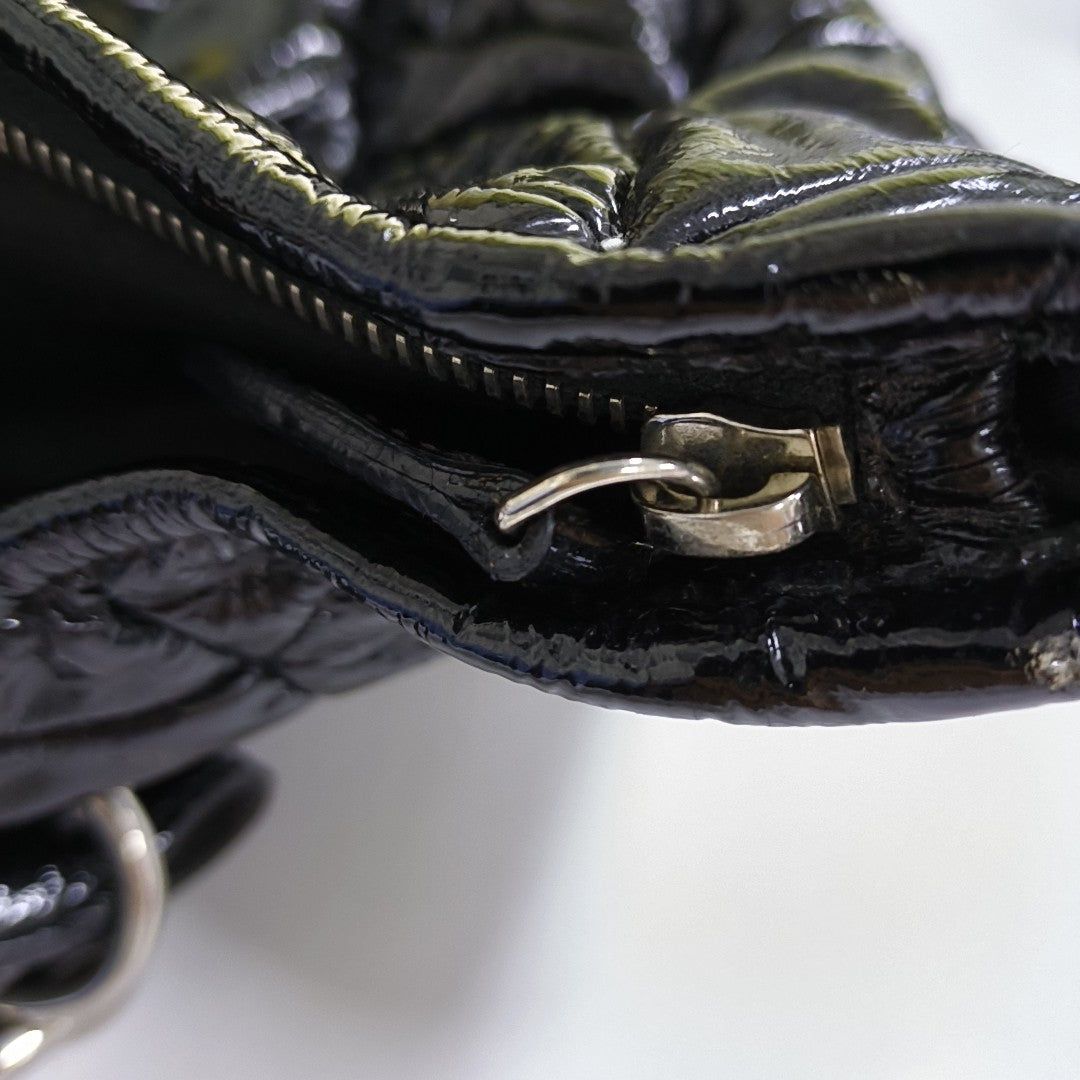Quilted Patent Leather Black