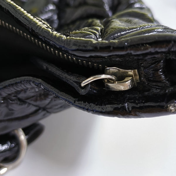 Quilted Patent Leather Black