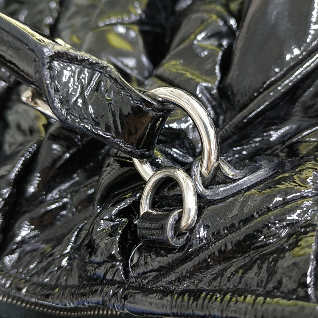 Quilted Patent Leather Black
