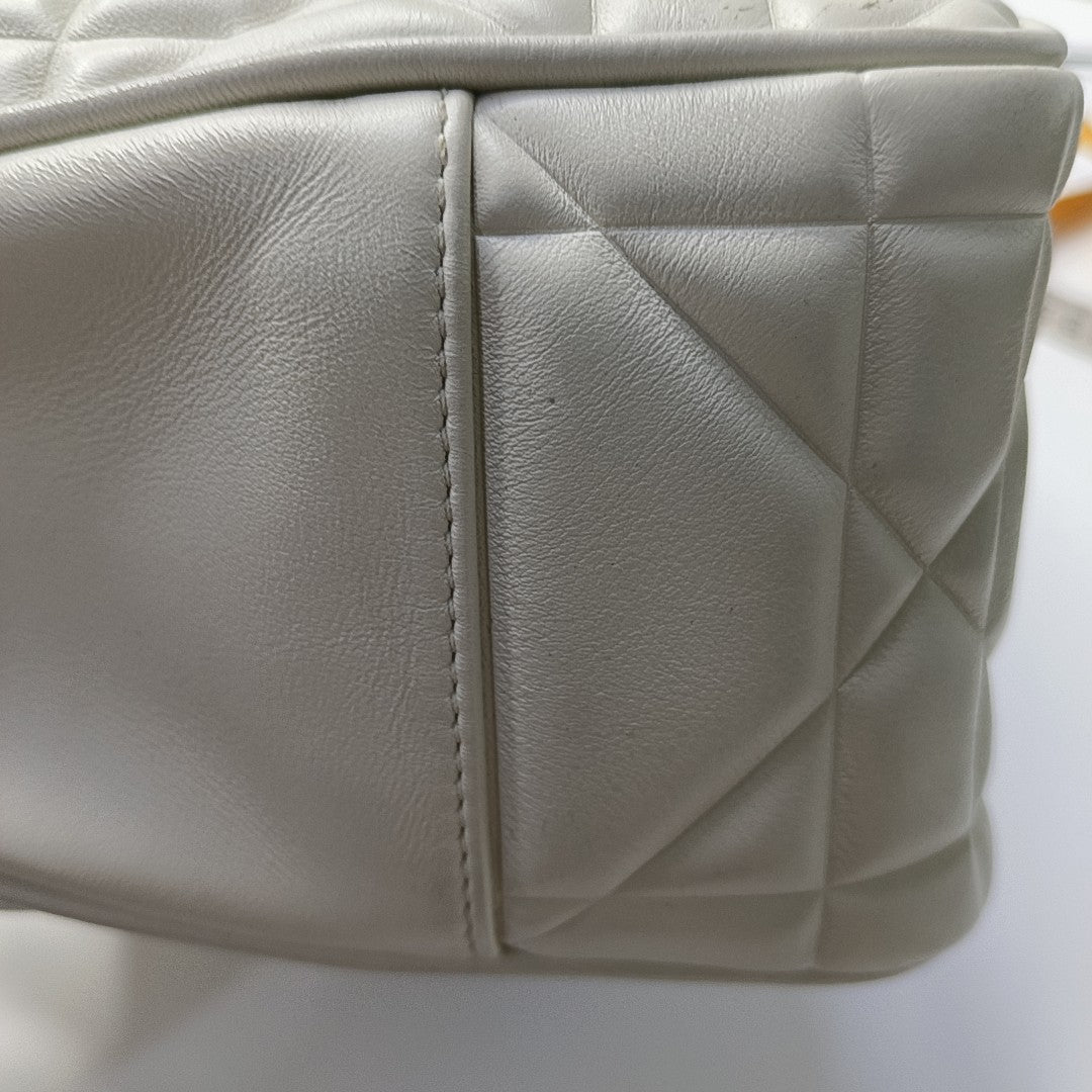 Lady 95.22 Small Cannage Calfskin White