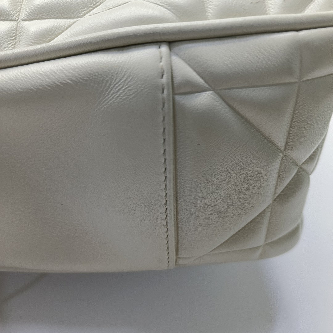 Lady 95.22 Small Cannage Calfskin White