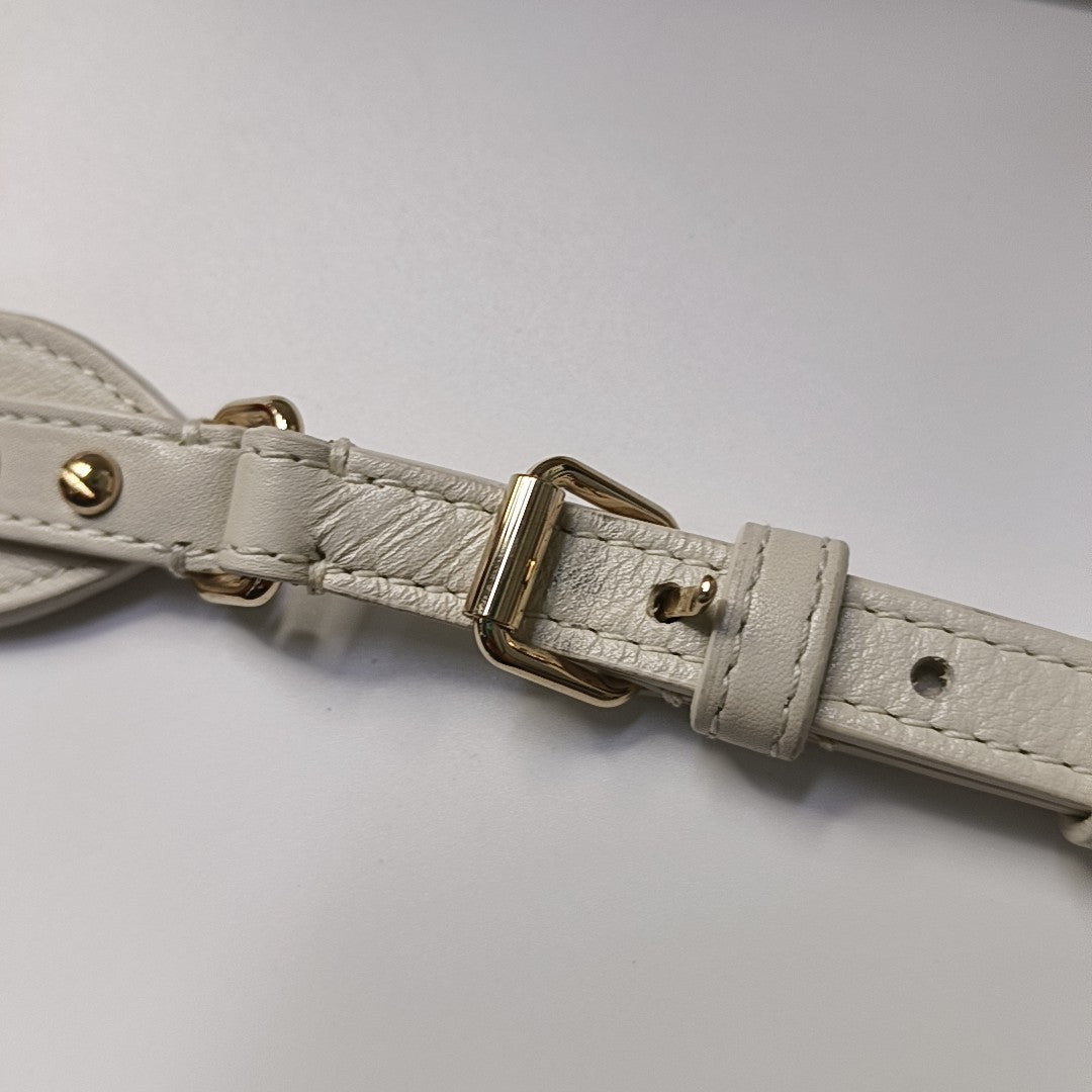 Lady 95.22 Small Cannage Calfskin White