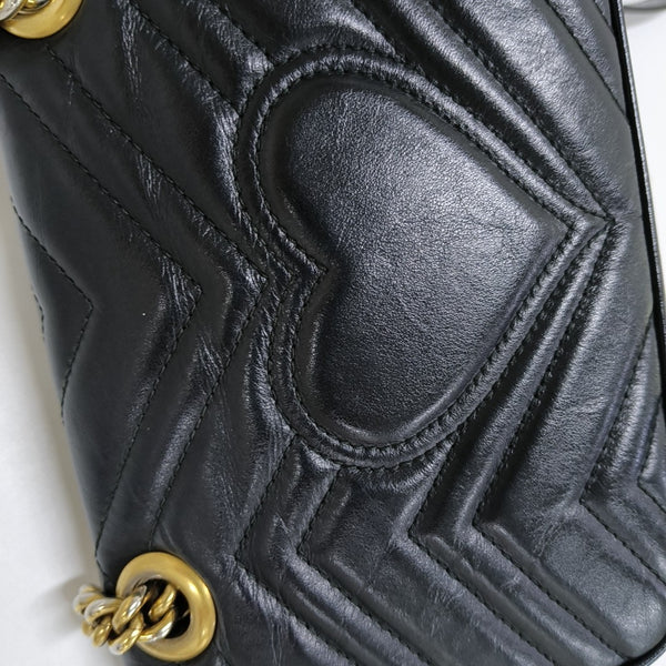 GG Marmont Small Quilted Calfskin Black