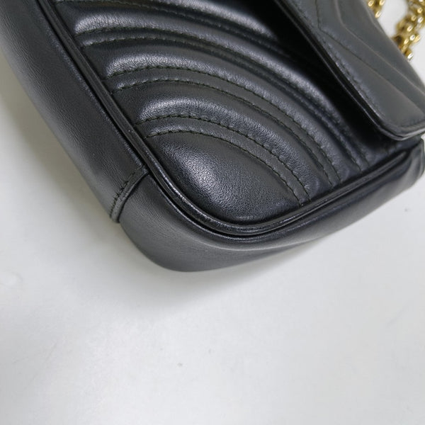 GG Marmont Small Quilted Calfskin Black