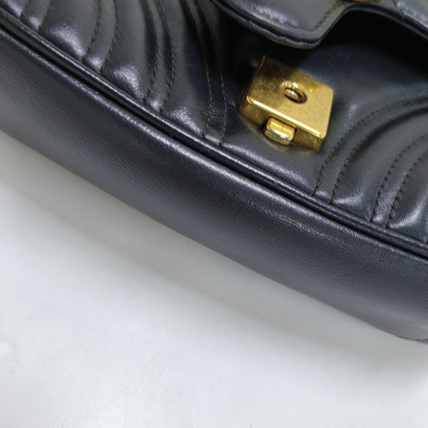 GG Marmont Small Quilted Calfskin Black