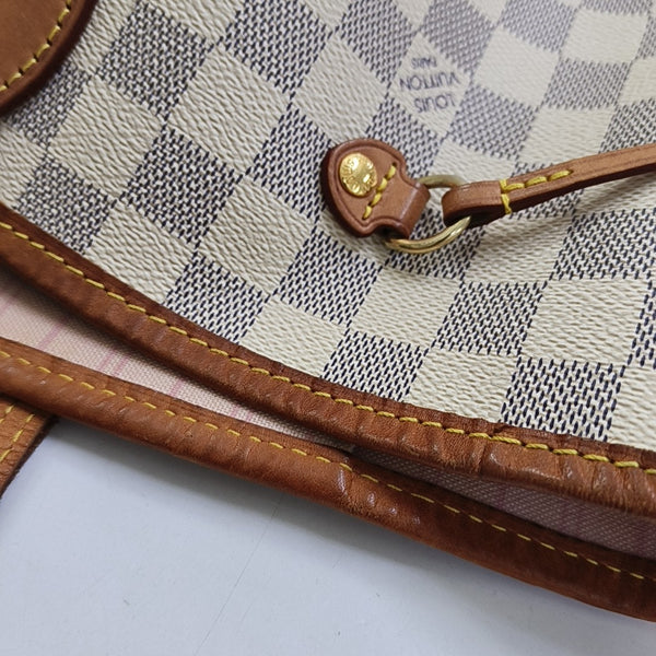 NEVERFULL MM Damier Azur Coated Canvas White
