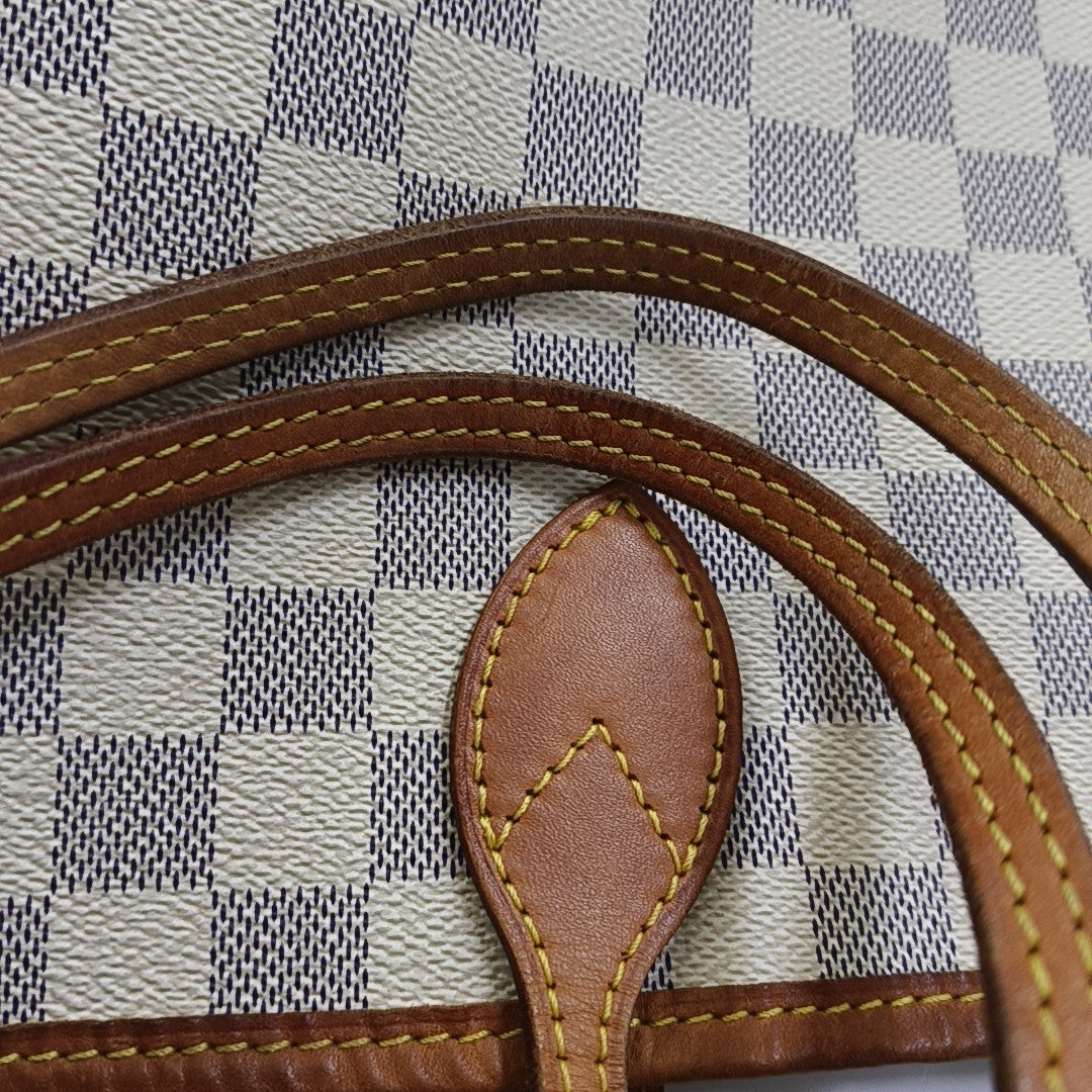 NEVERFULL MM Damier Azur Coated Canvas White