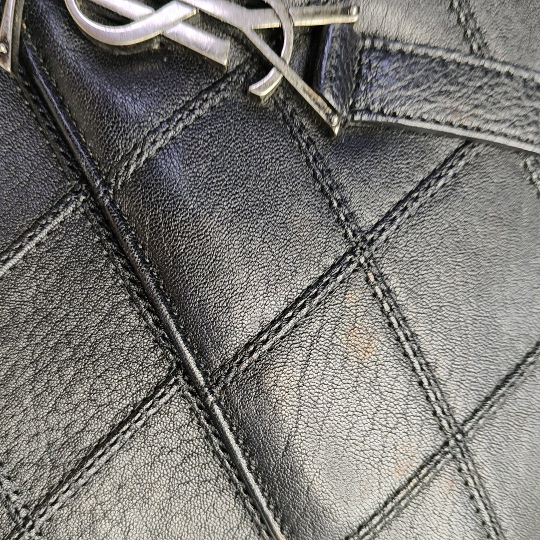 COLLEGE Medium Quilted Calfskin Black