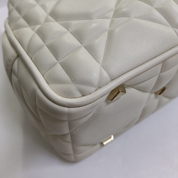 Lady 95.22 Small Cannage Calfskin White