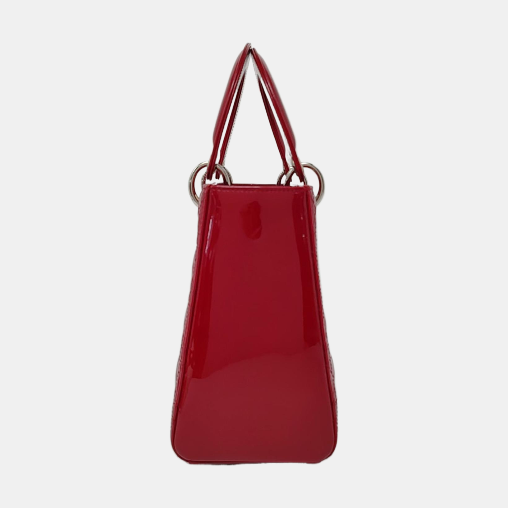 Authenticated pre-owned  Lady Dior Medium Patent Leather Red - Crossbody Bag at Looply